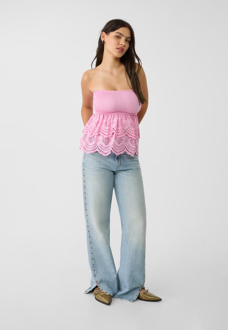 top bandeau bordado