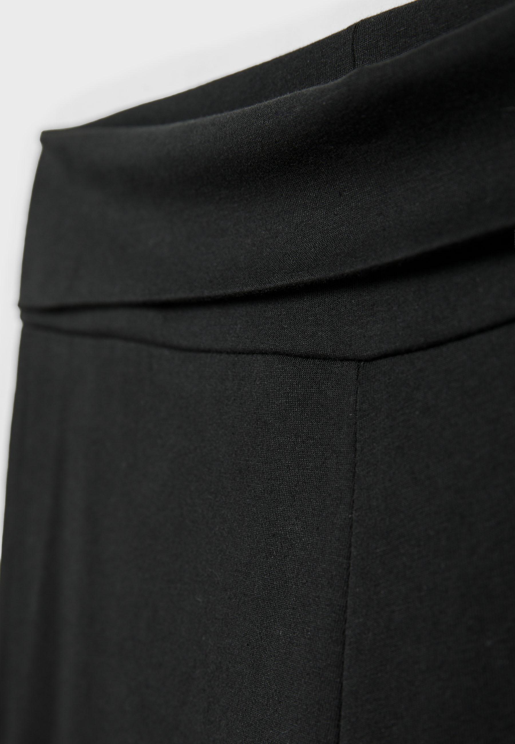 Mesh trousers with fold-over waist — Black