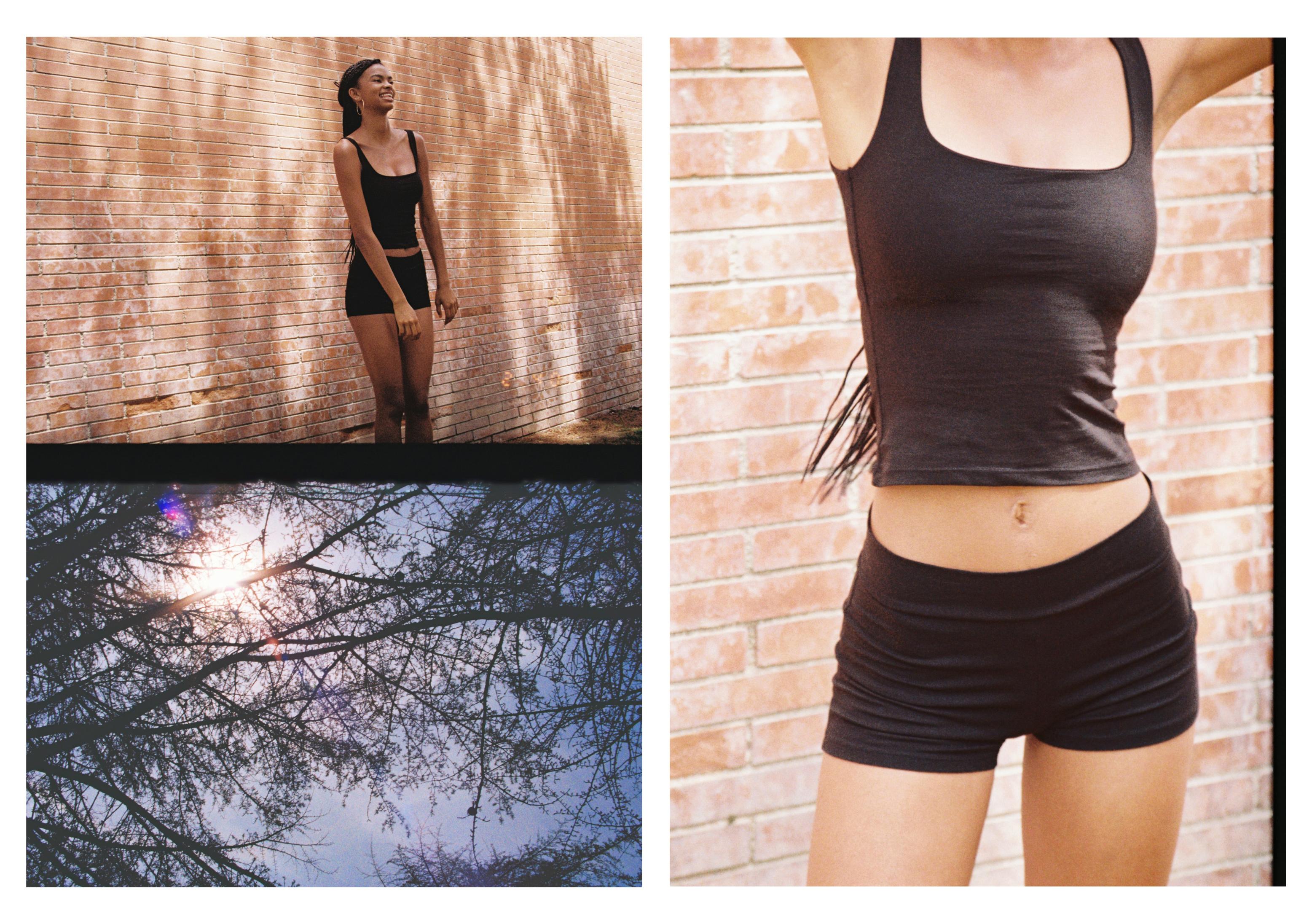 Wide strap top — Black
