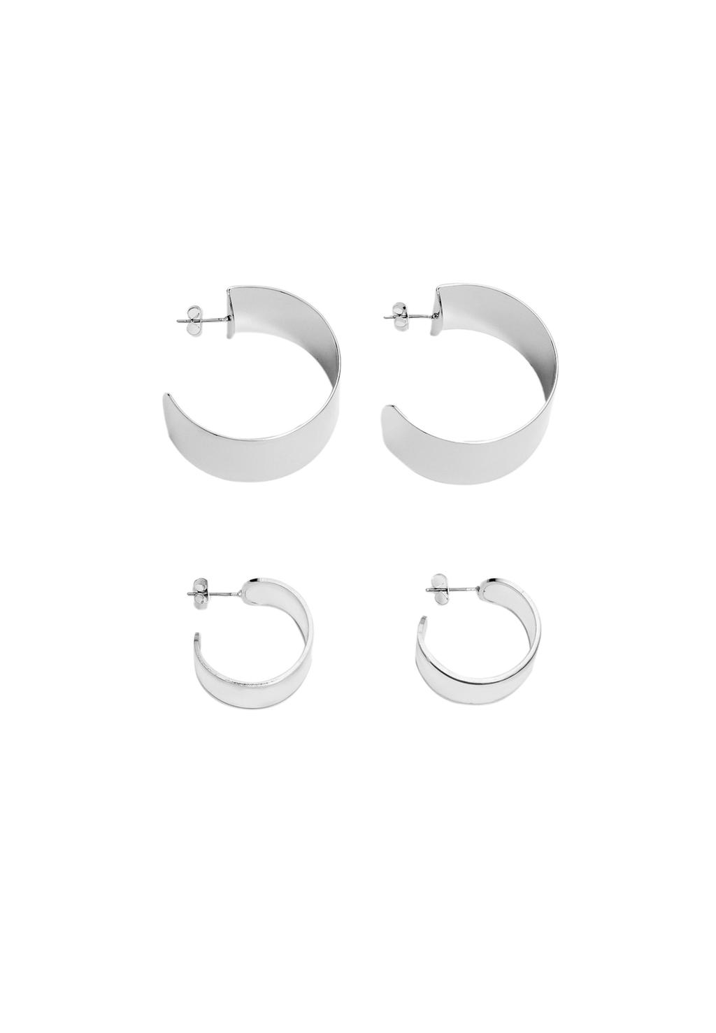 Lot de 2 boucles d'oreilles créoles transparentes