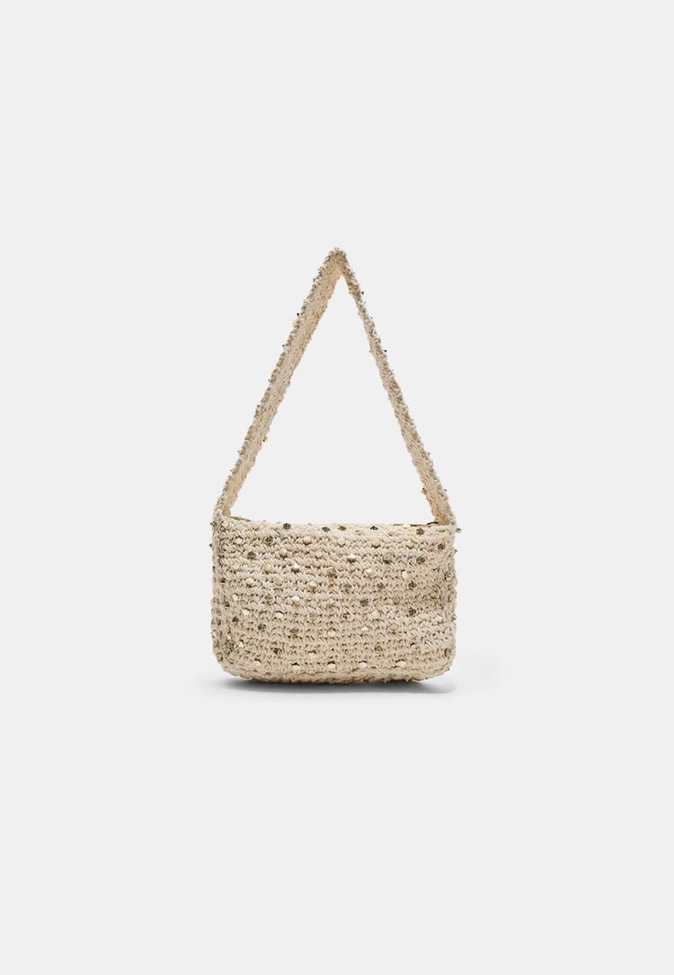 bolso hombro crochet beads