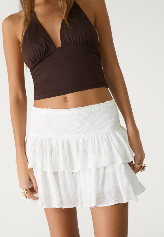 falda pantalon mini volantes