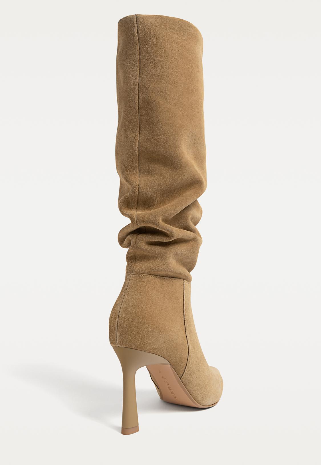 Biker Boots Stradivarius Schwarze Stiefel Suede Beige Stiefel