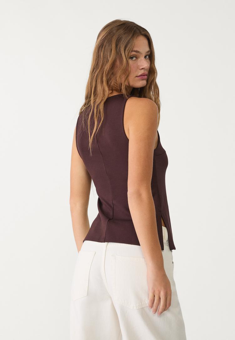 top interlock cuello barco