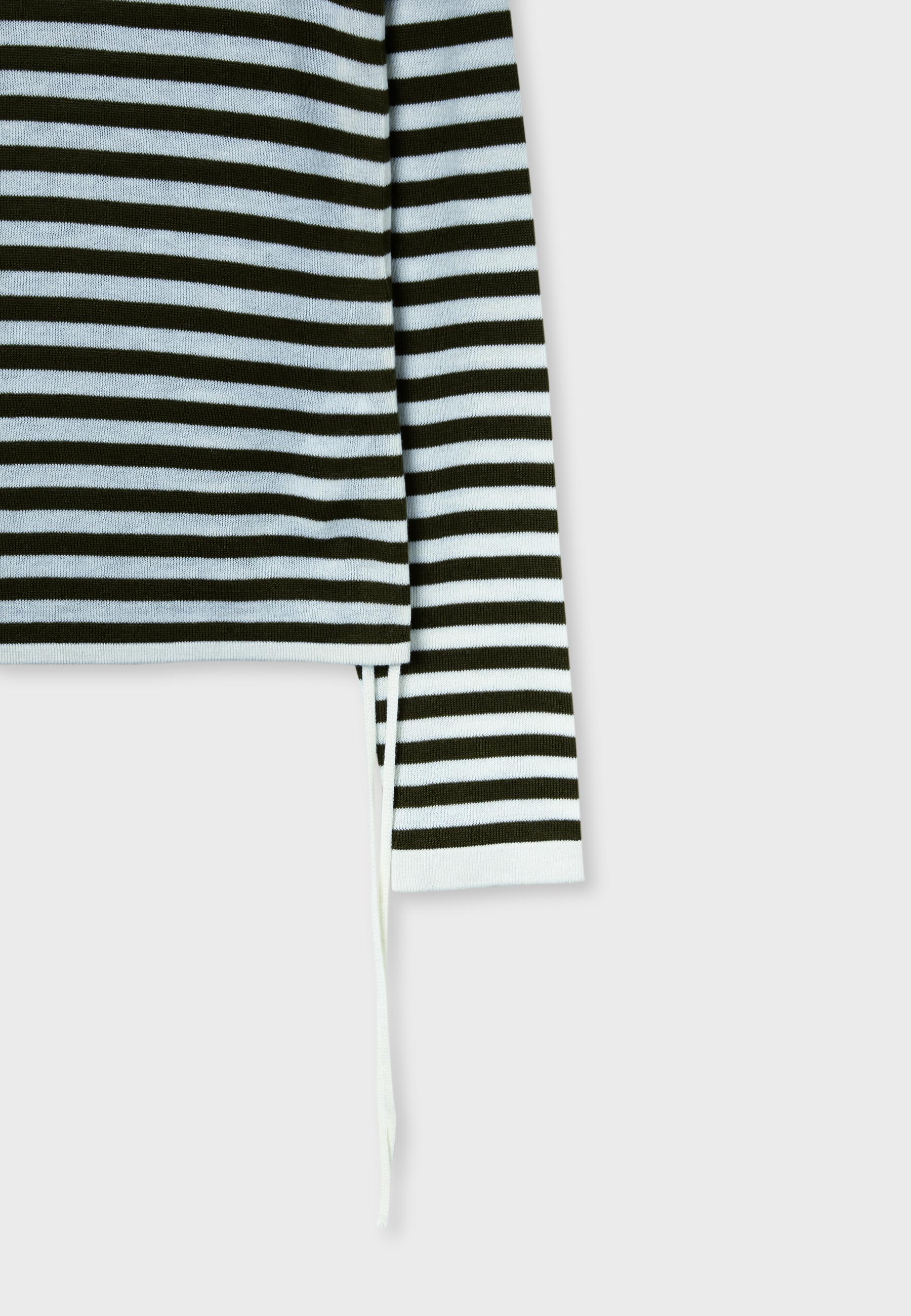Striped jumper with side ruching — Dark grey