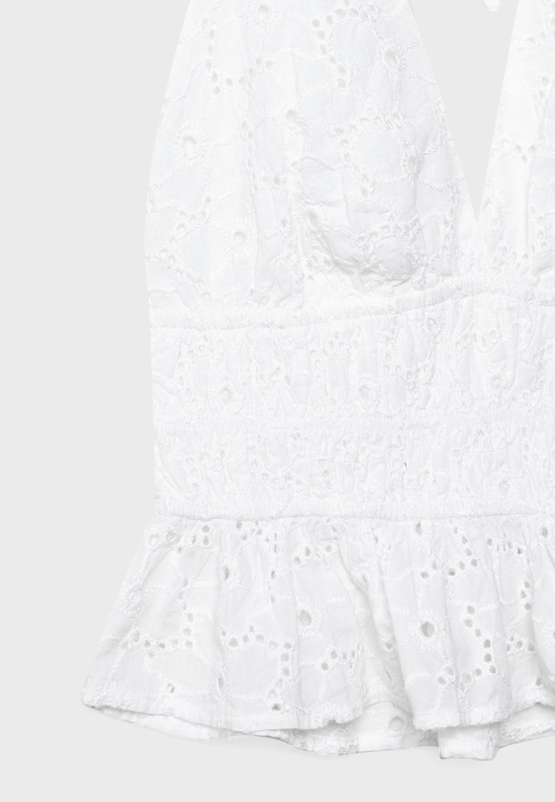 Embroidered halterneck top Women's fashion Stradivarius