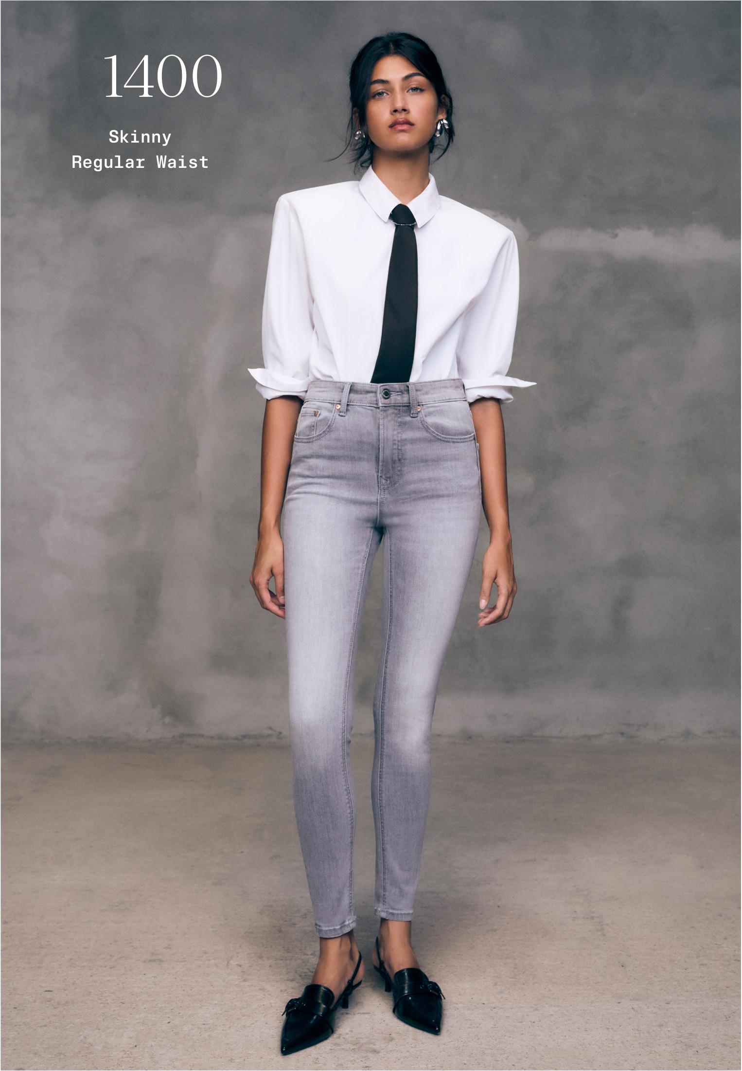 D07 High-waist skinny jeans — DARK GREY DENIM WASH