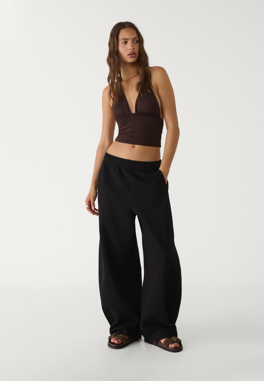 Plush barrel trousers