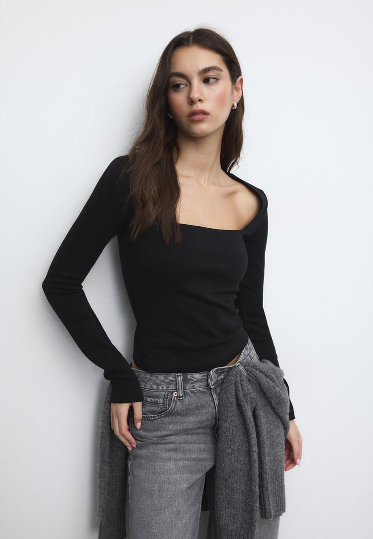 basic kare yaka tisort