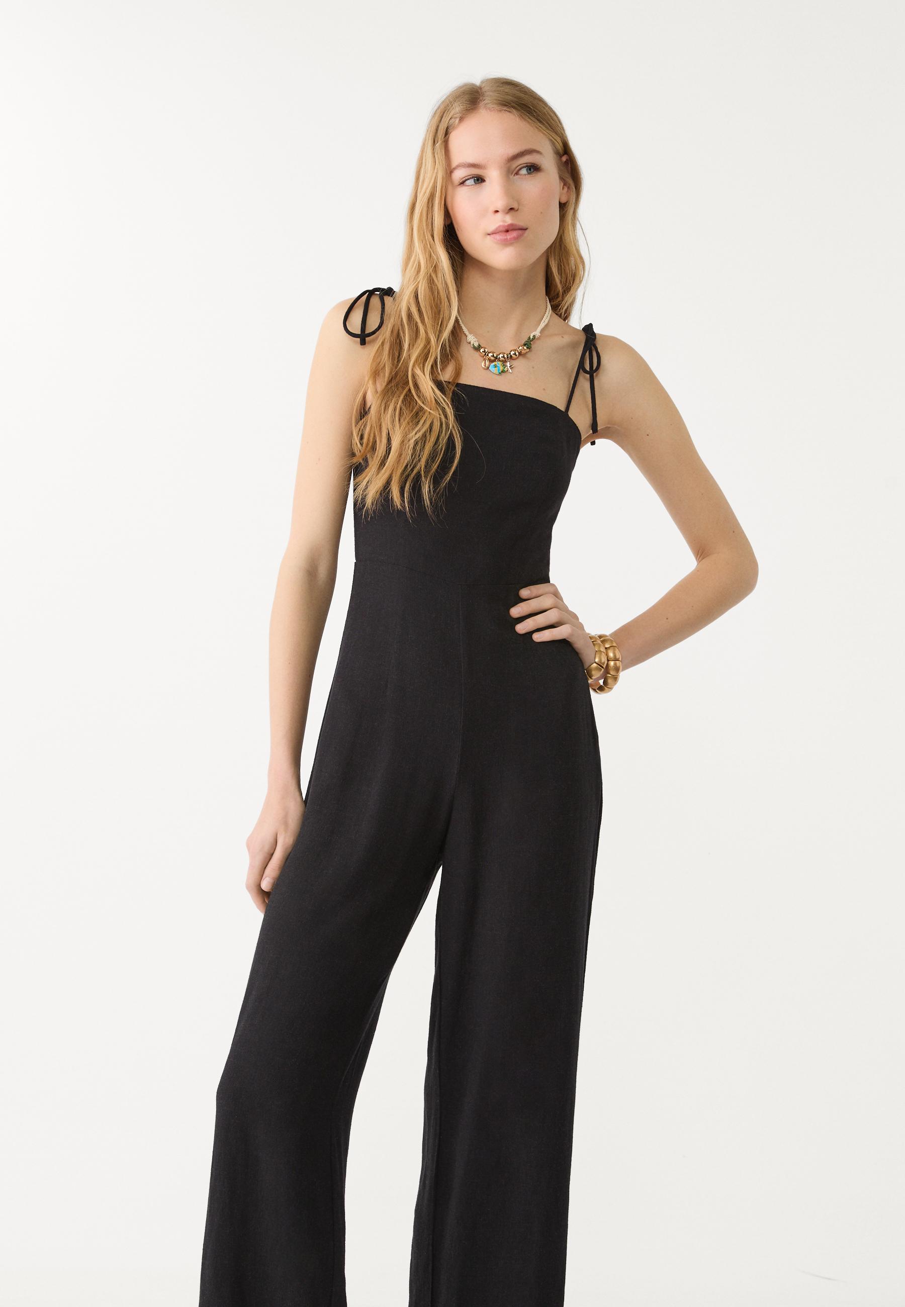 Long strappy jumpsuit - null | Stradivarius México