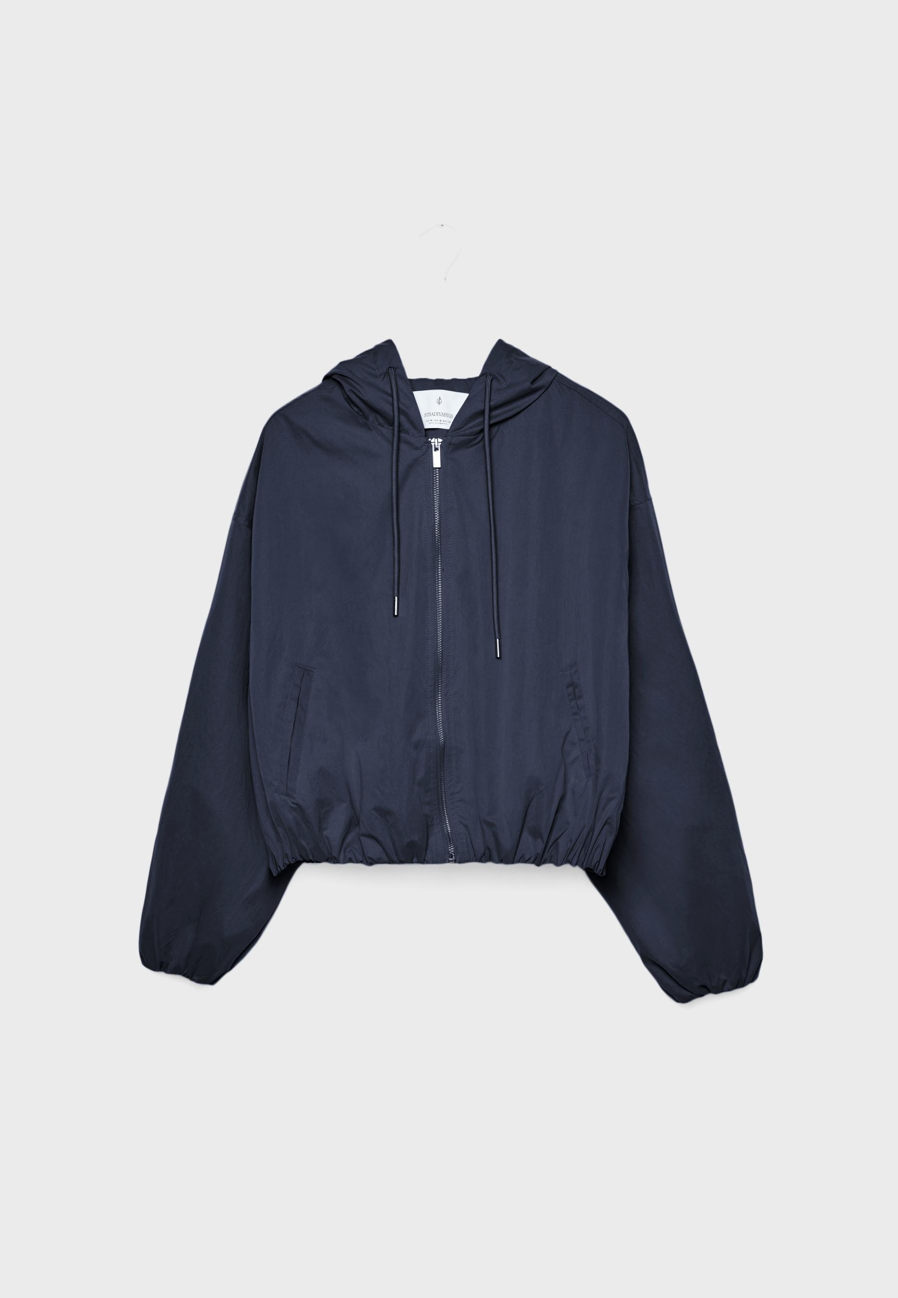 Basic naylon kapüşonlu ceket