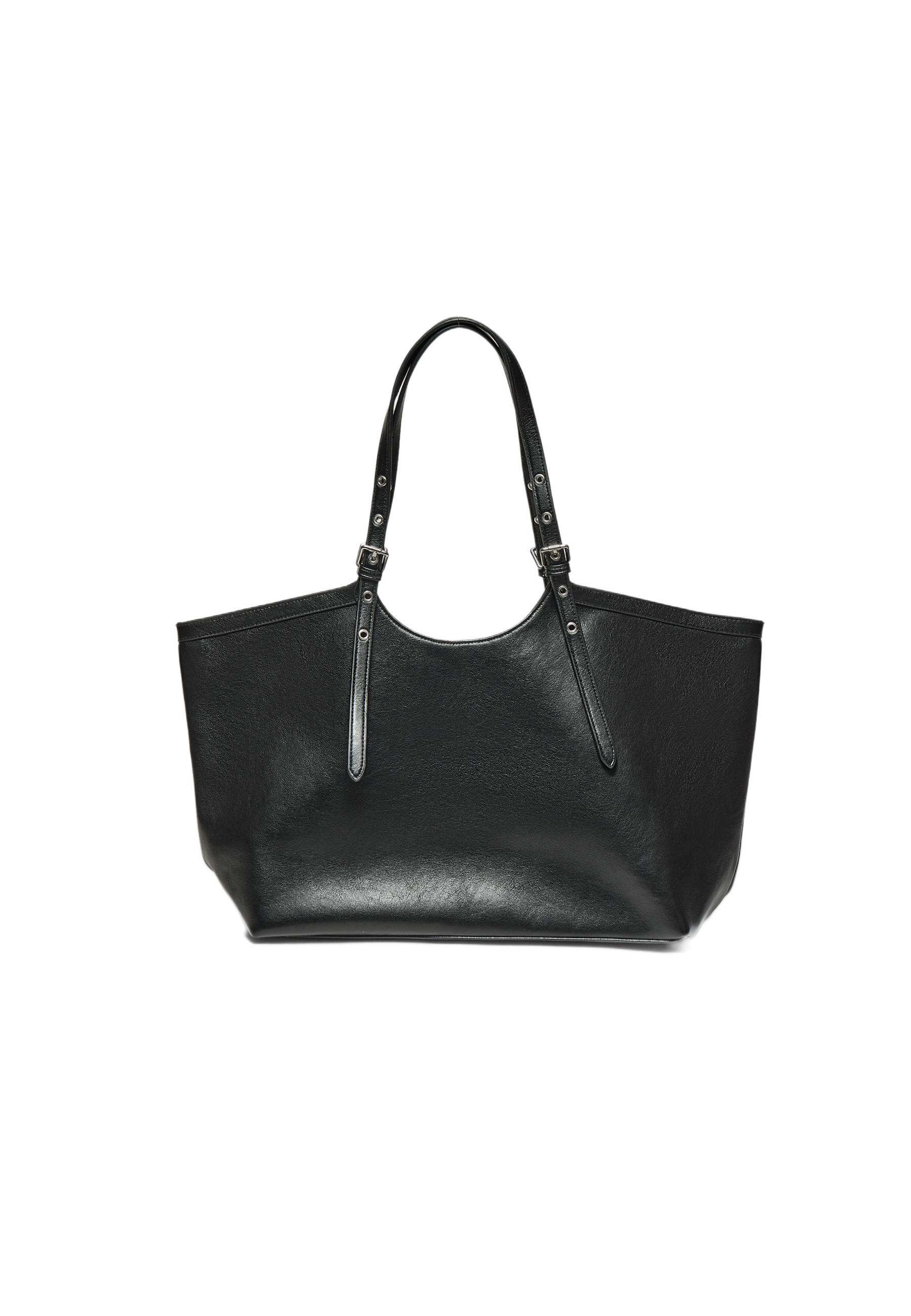 Tote bag with mini buckle detail — Black