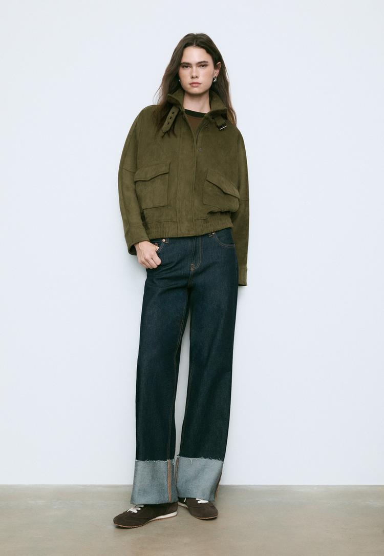 oversized jack van imitatiesuede