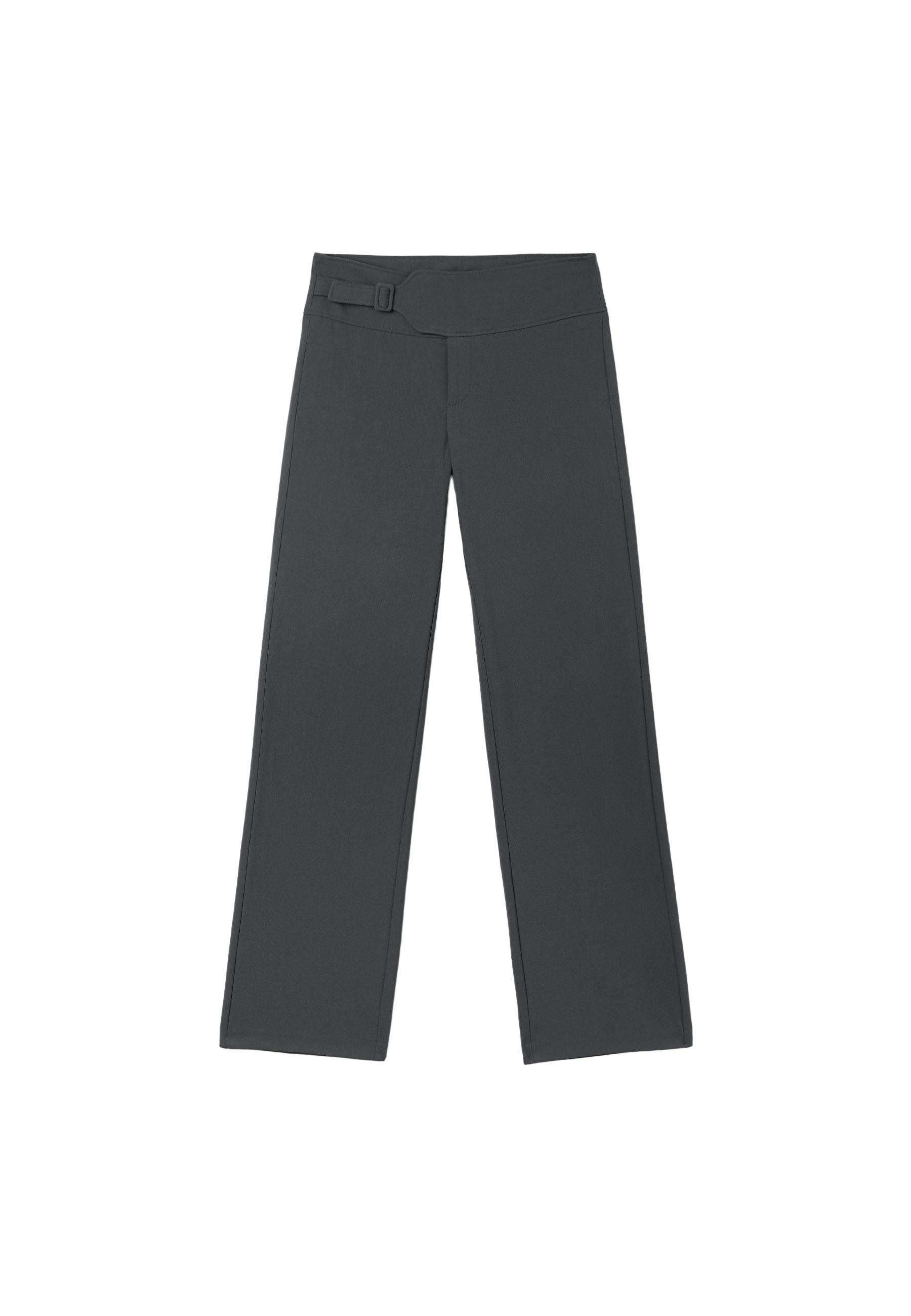 Stradivarius Toka detaylı straight fit pantolon görsel 4