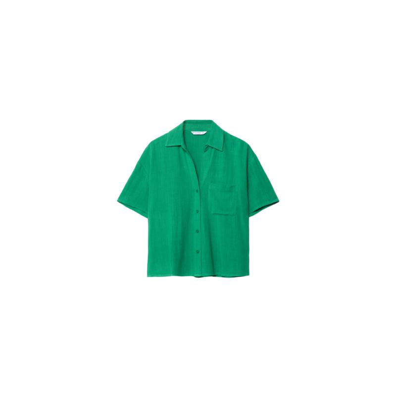 Chemise manches courtes avec lin
