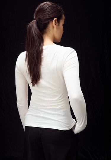 Supima® cotton long sleeve T-shirt — Ecru 5