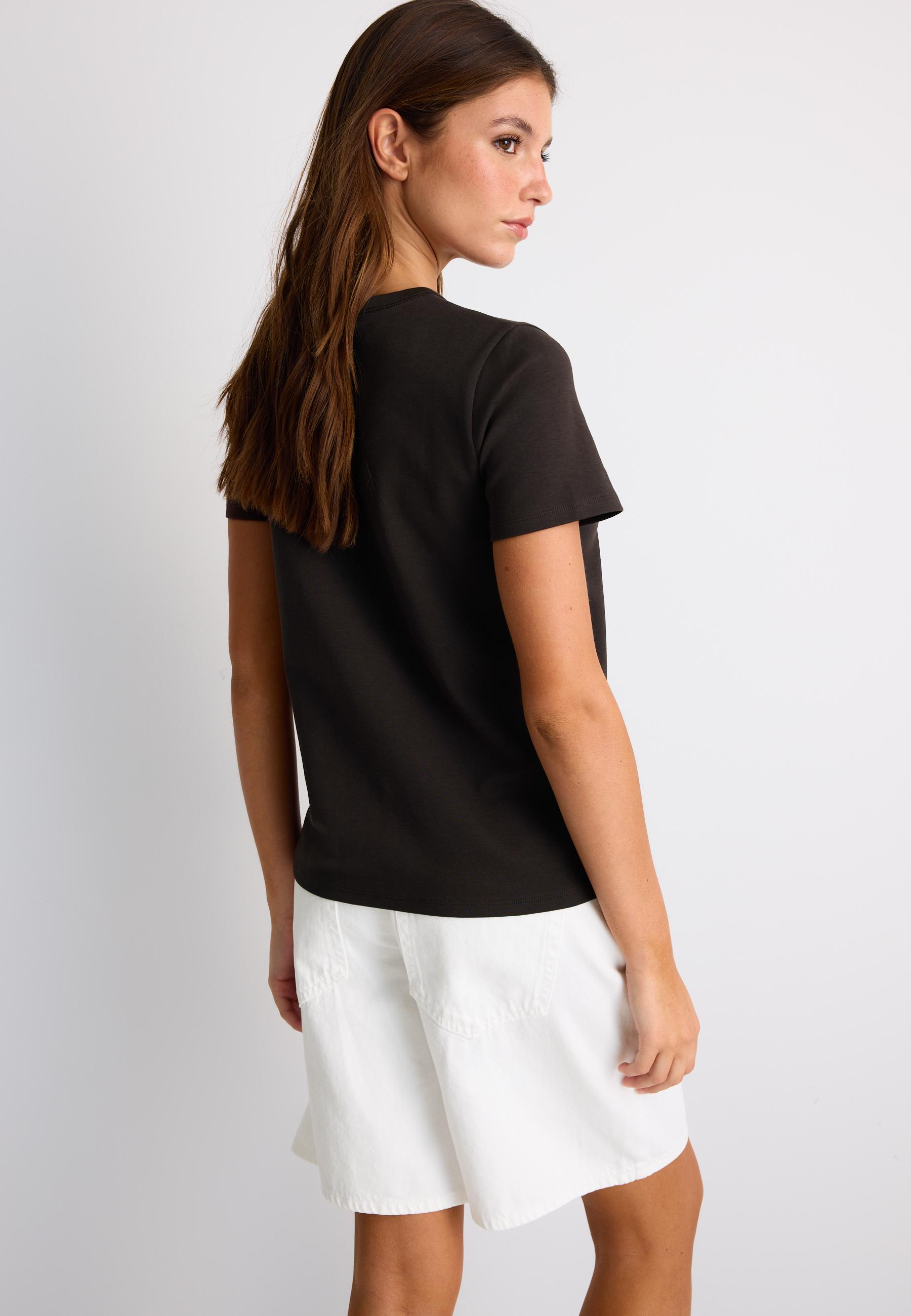 Basic regular fit soft-touch T-shirt — Brown