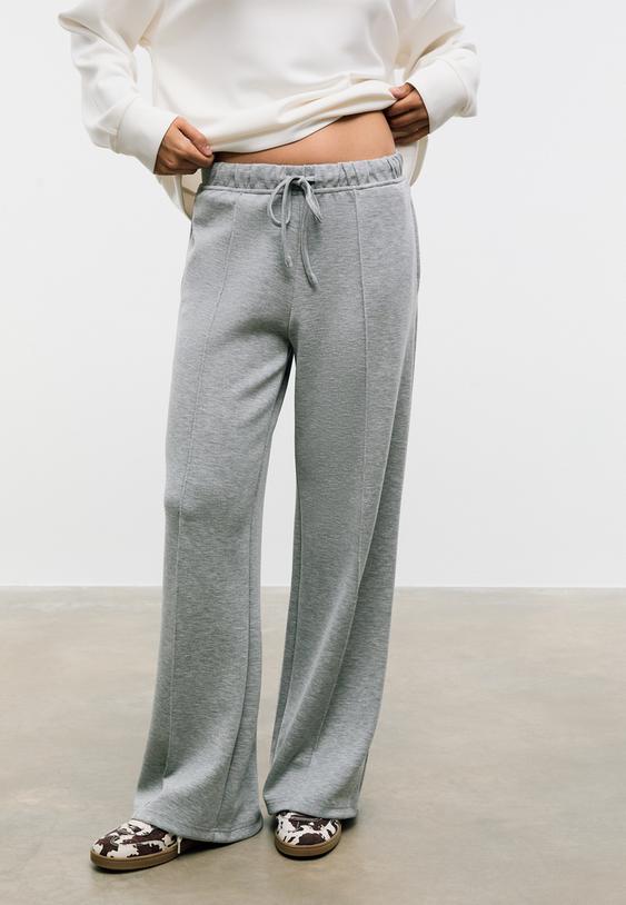 pantalon jogger wide leg nervio tacto suave
