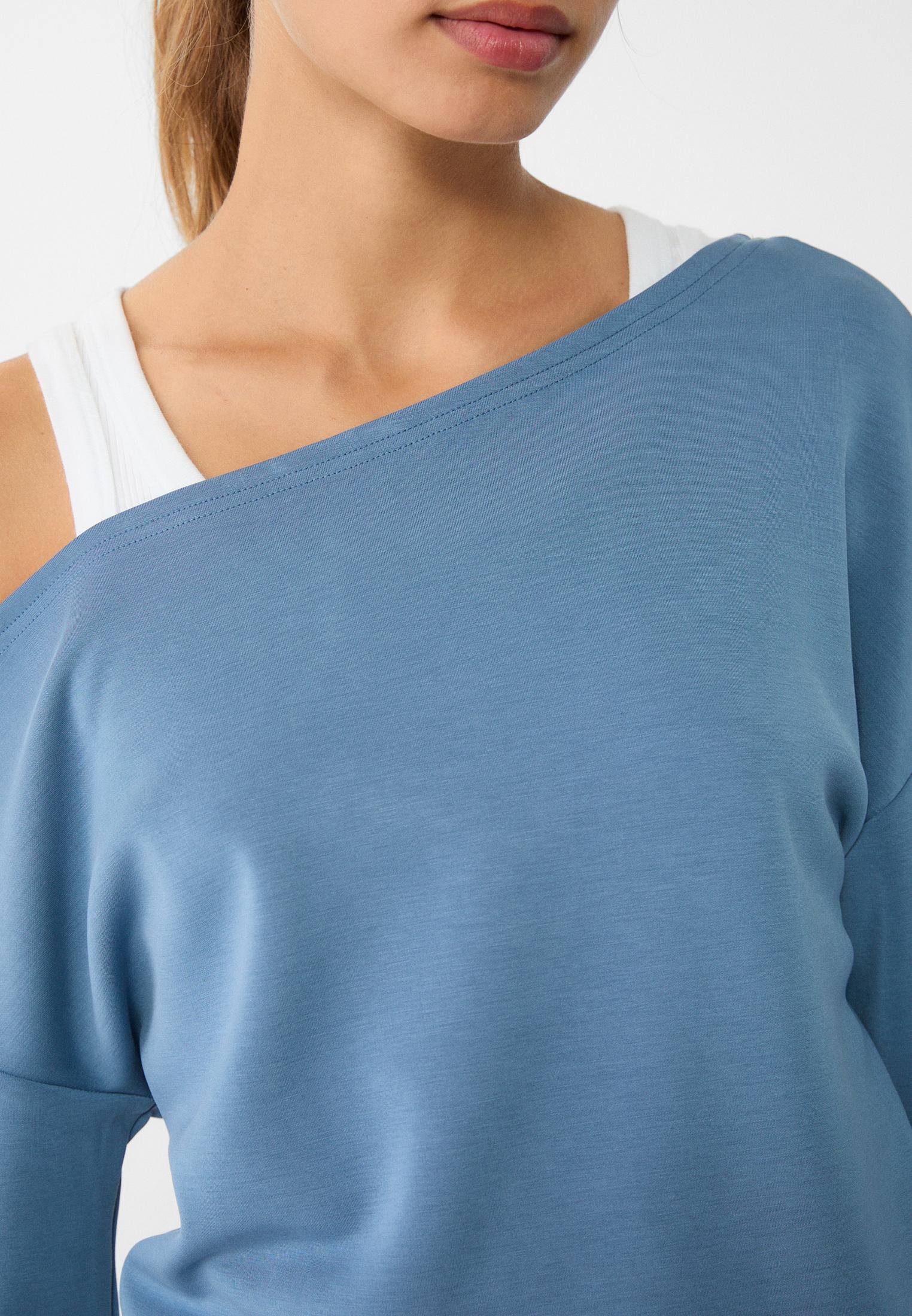 Soft-touch off-the-shoulder sweatshirt — Sky blue