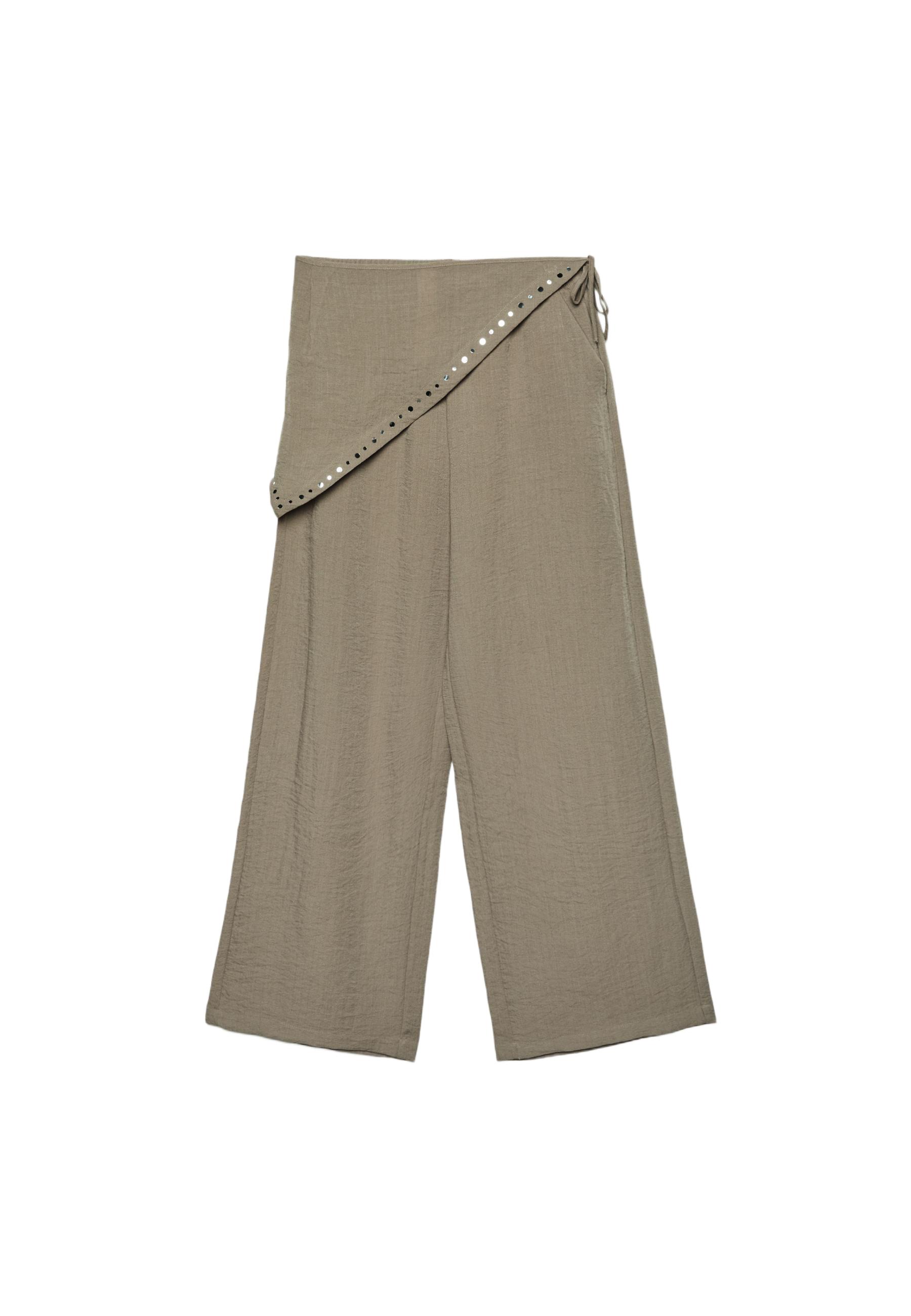 Flowing scarf trousers — Stone (alternate view)