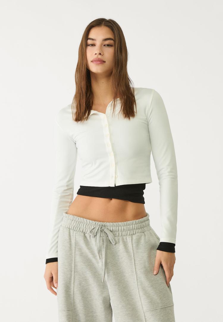 t shirt manches longues boutons
