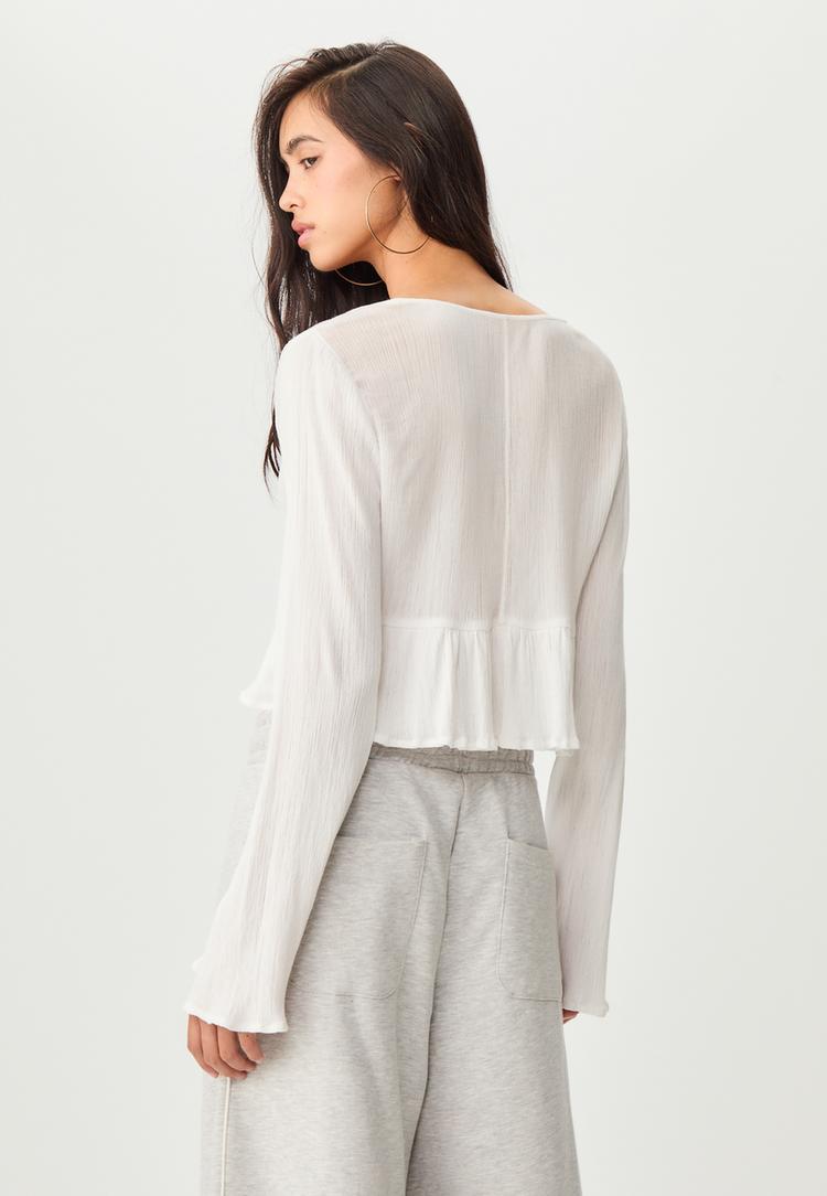 camisa lazada volantes