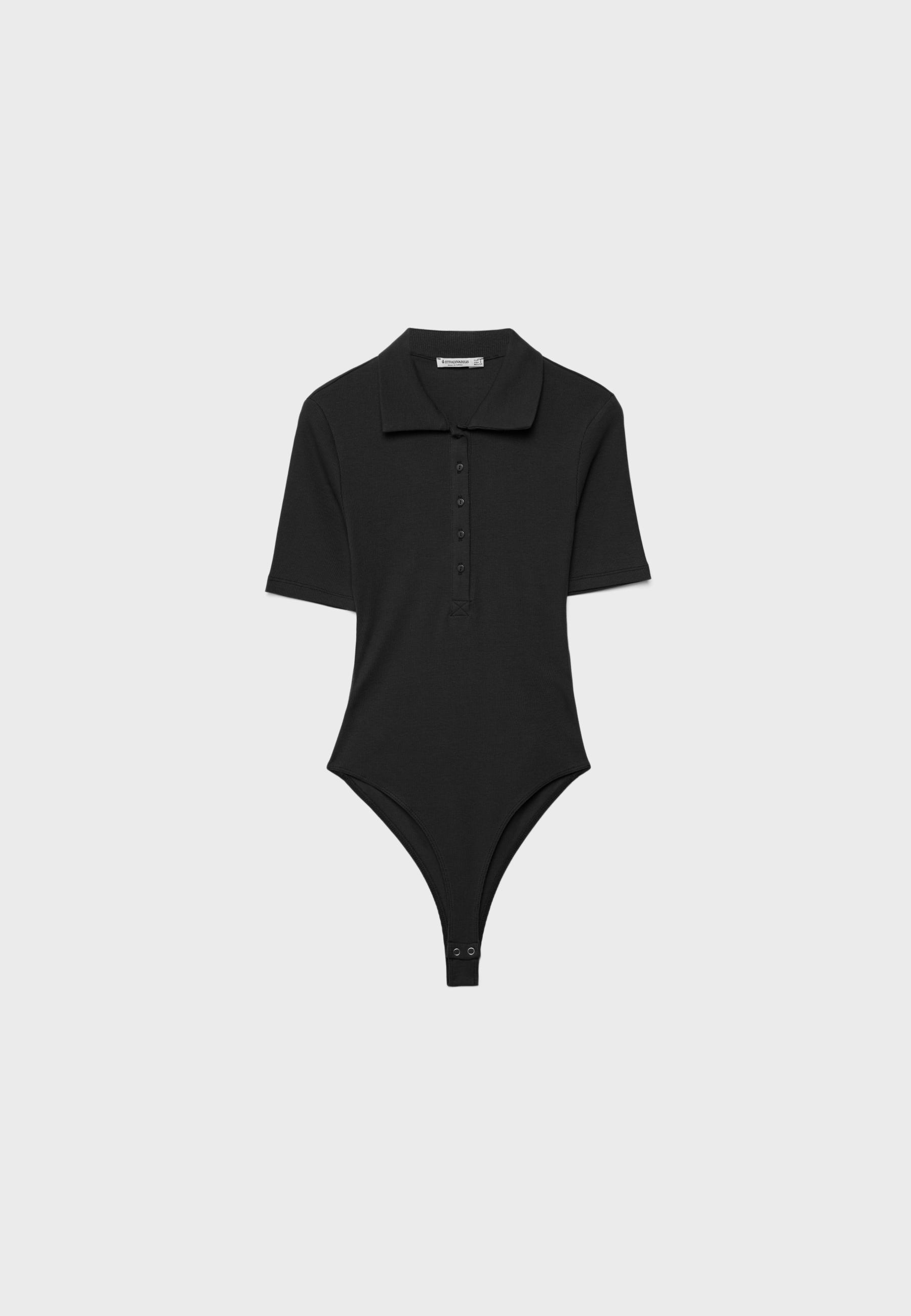 Polo bodysuit — Black