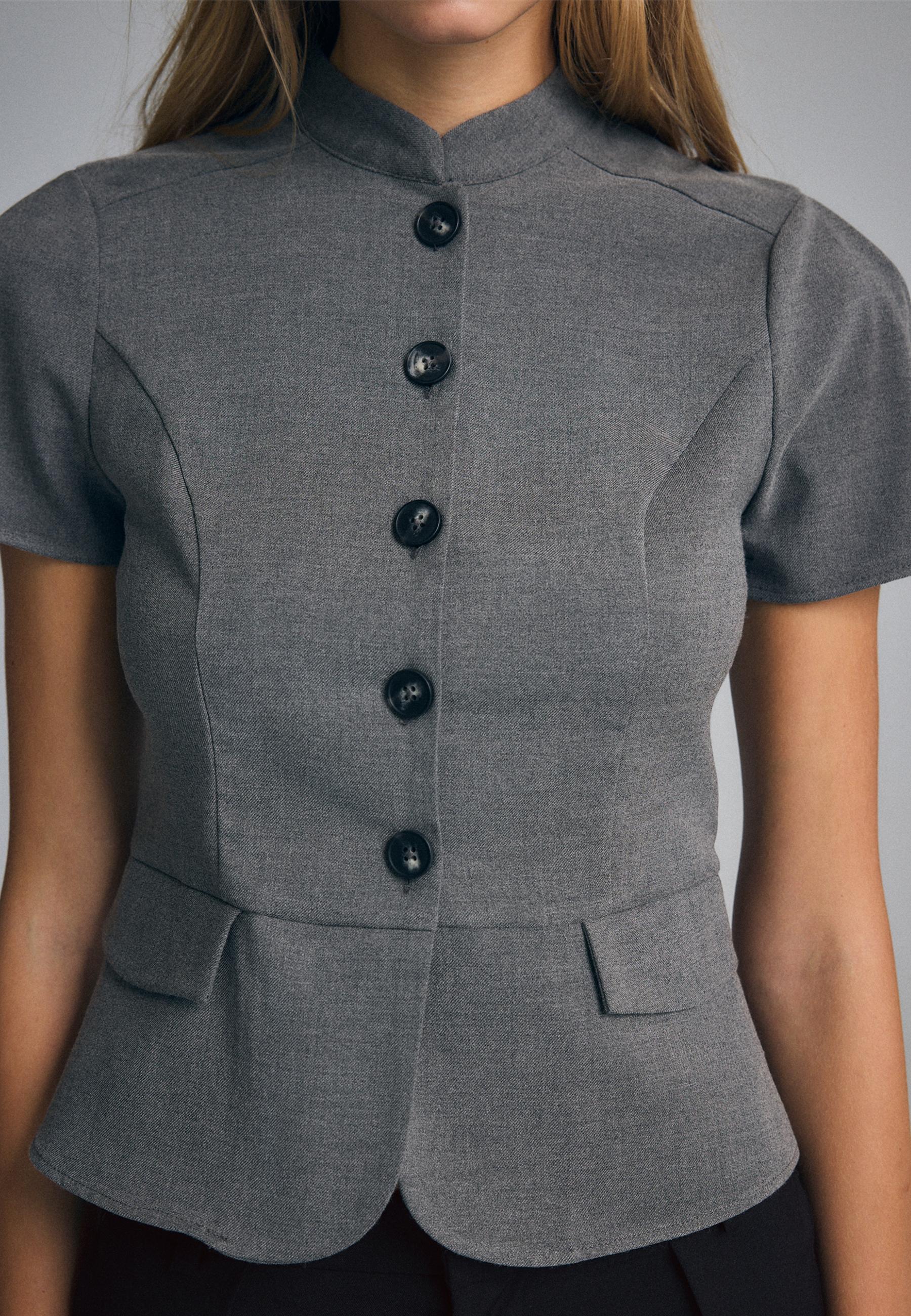 Fitted short sleeve shirt — Grey