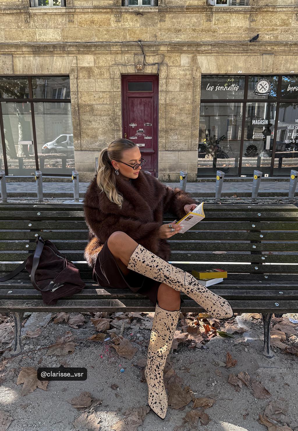 Cropped faux fur jacket