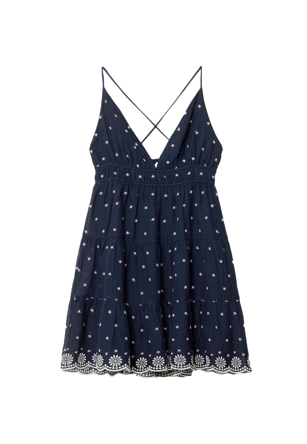 Vestido fluido corto bordados