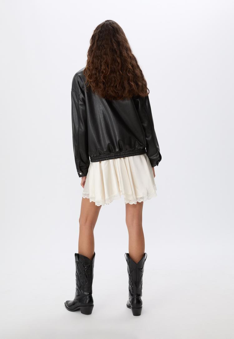 oversize faux leather jacket