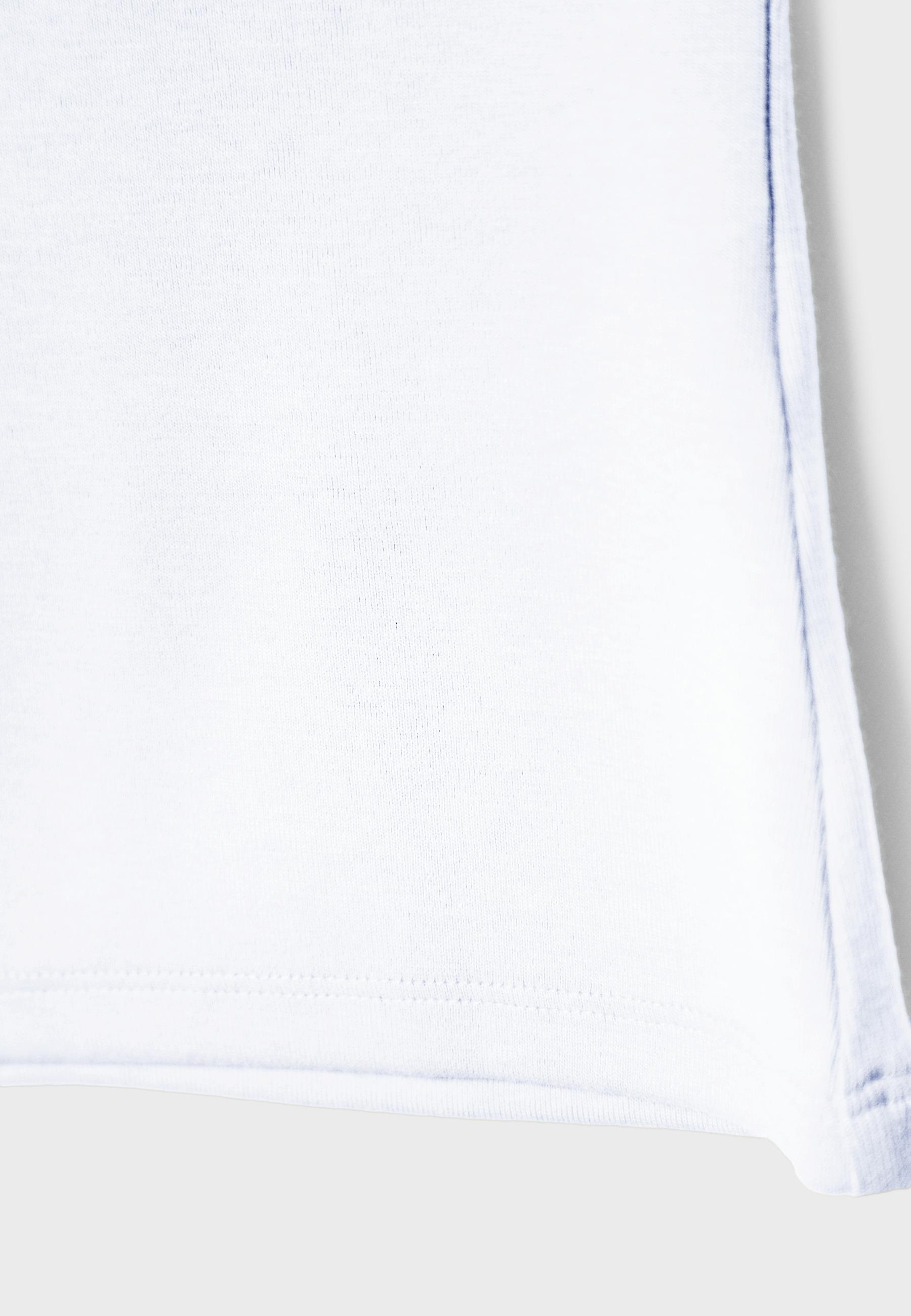 Sleeveless funnel neck T-shirt — White