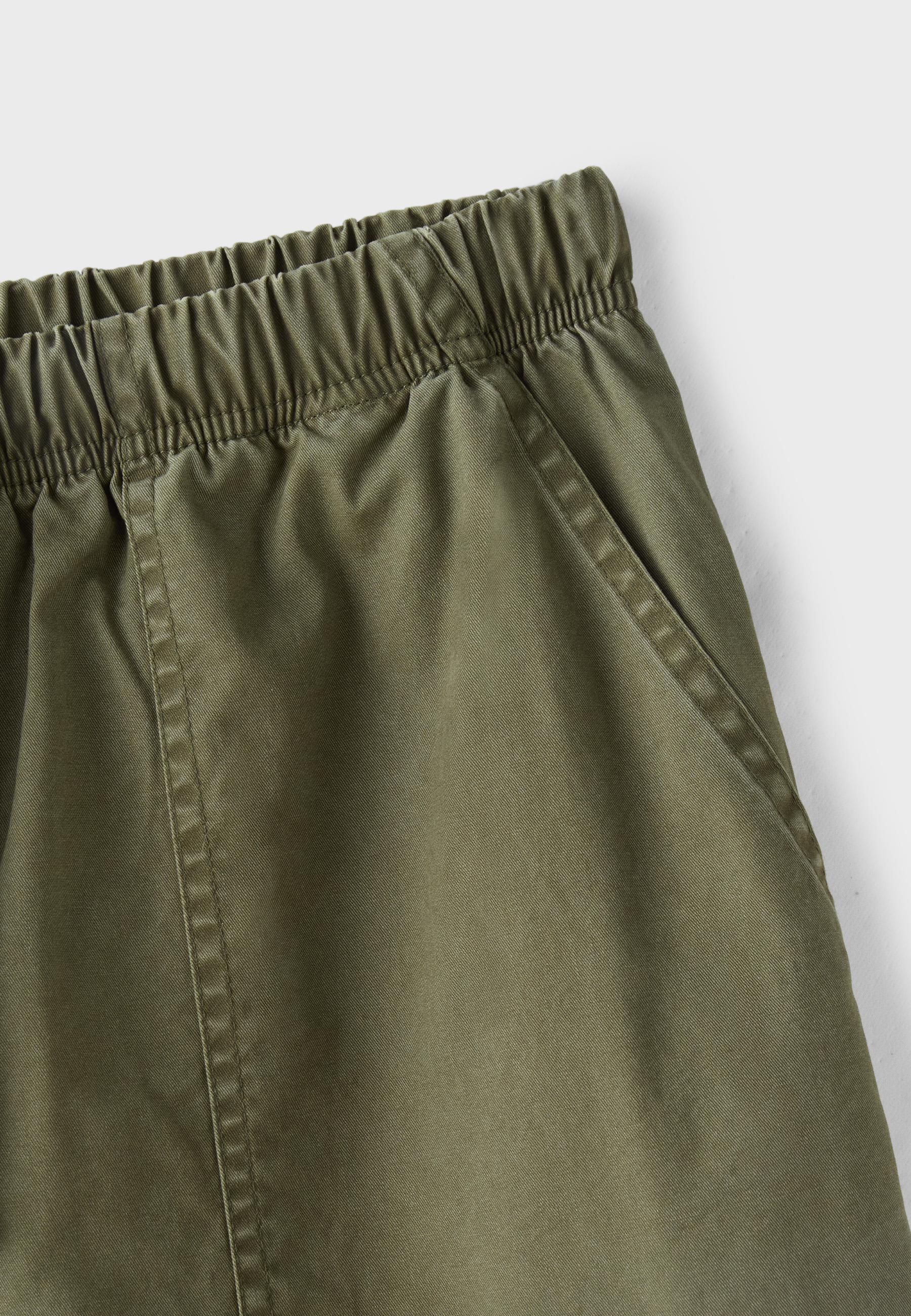 Relaxed fit poplin Bermuda shorts — Khaki