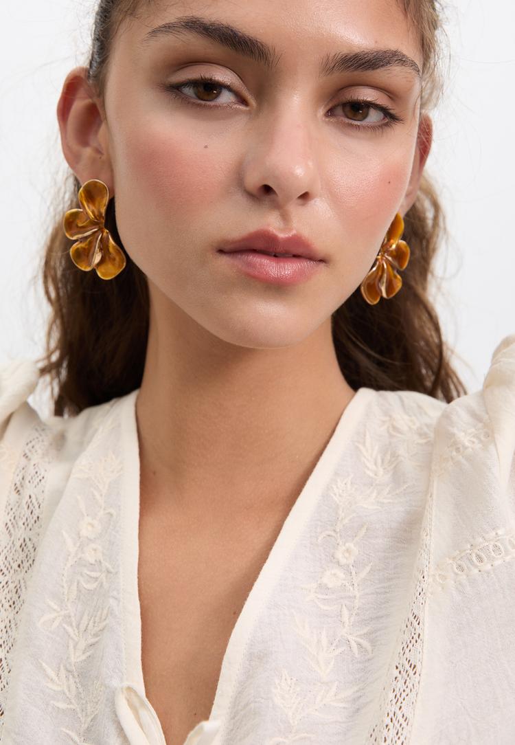 pendiente abanico esmaltado