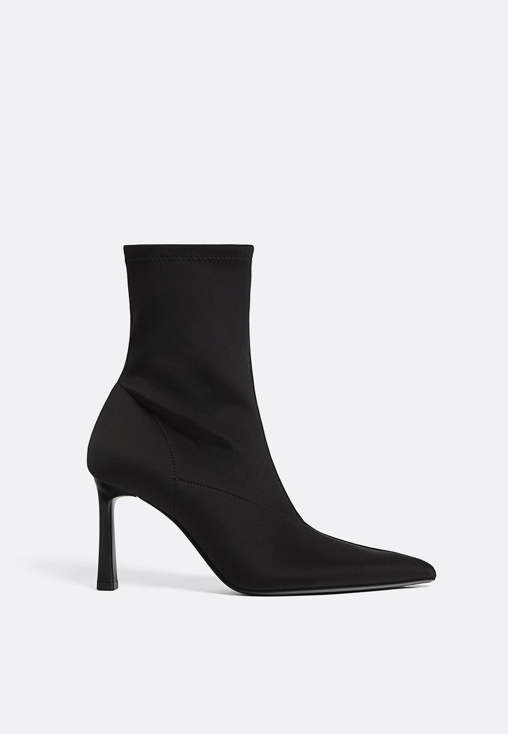 Botines tacón fino tejido