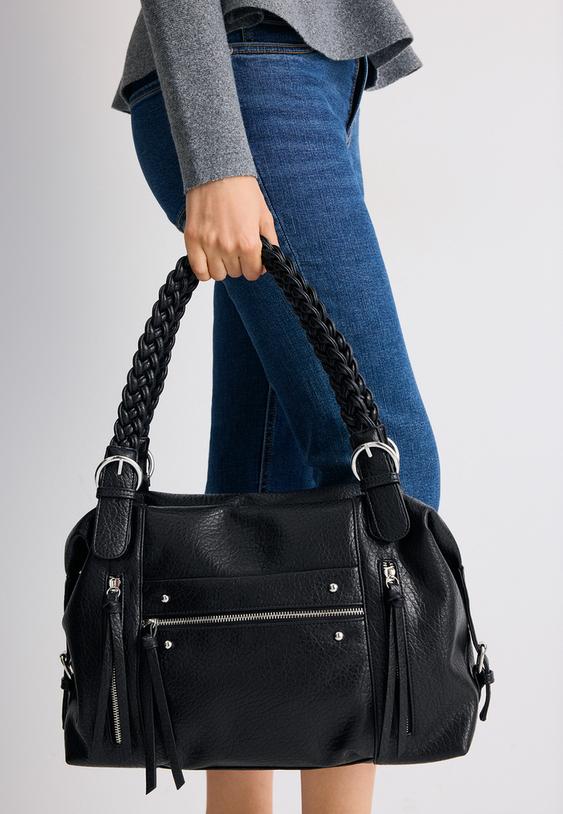 bolso hombro asa trenzada
