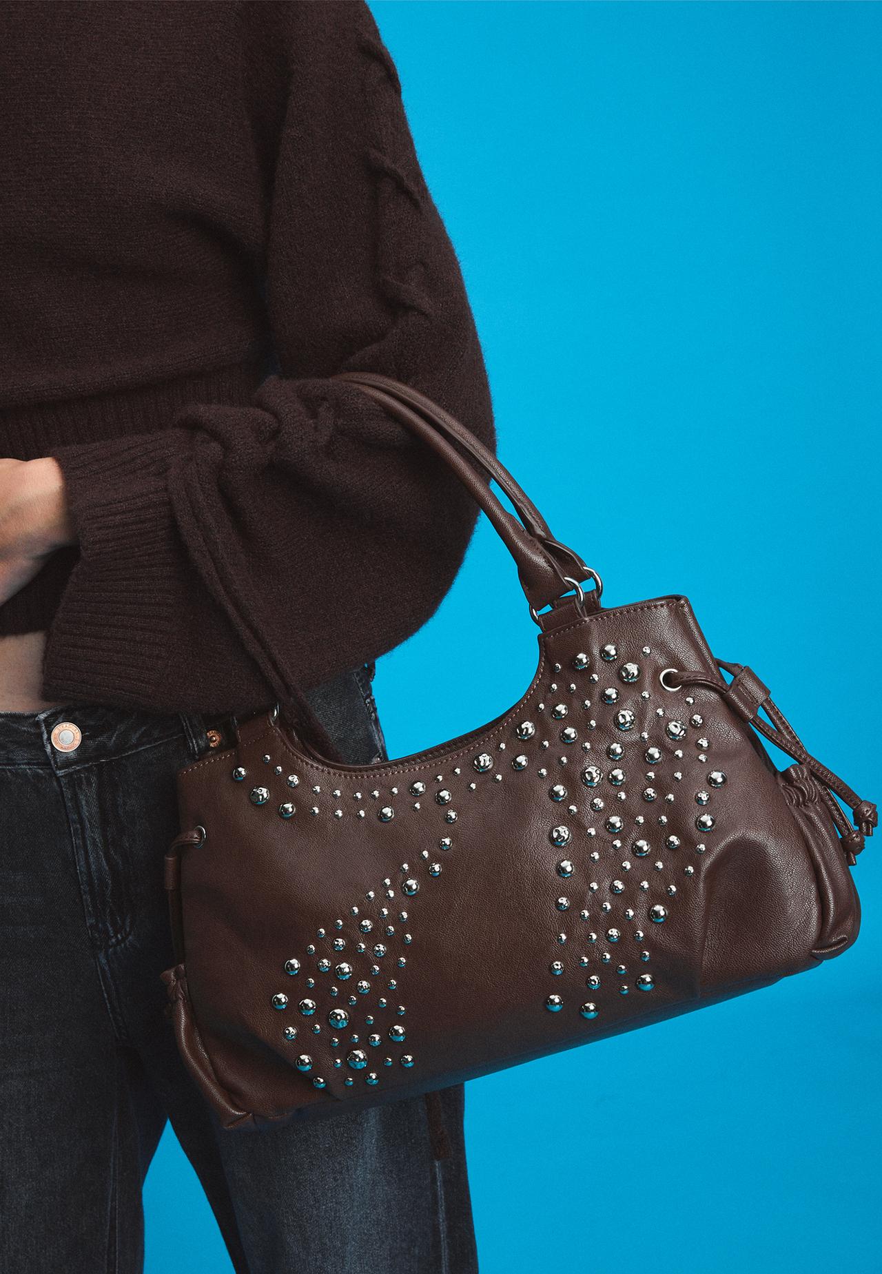 Studded city bag — Brown