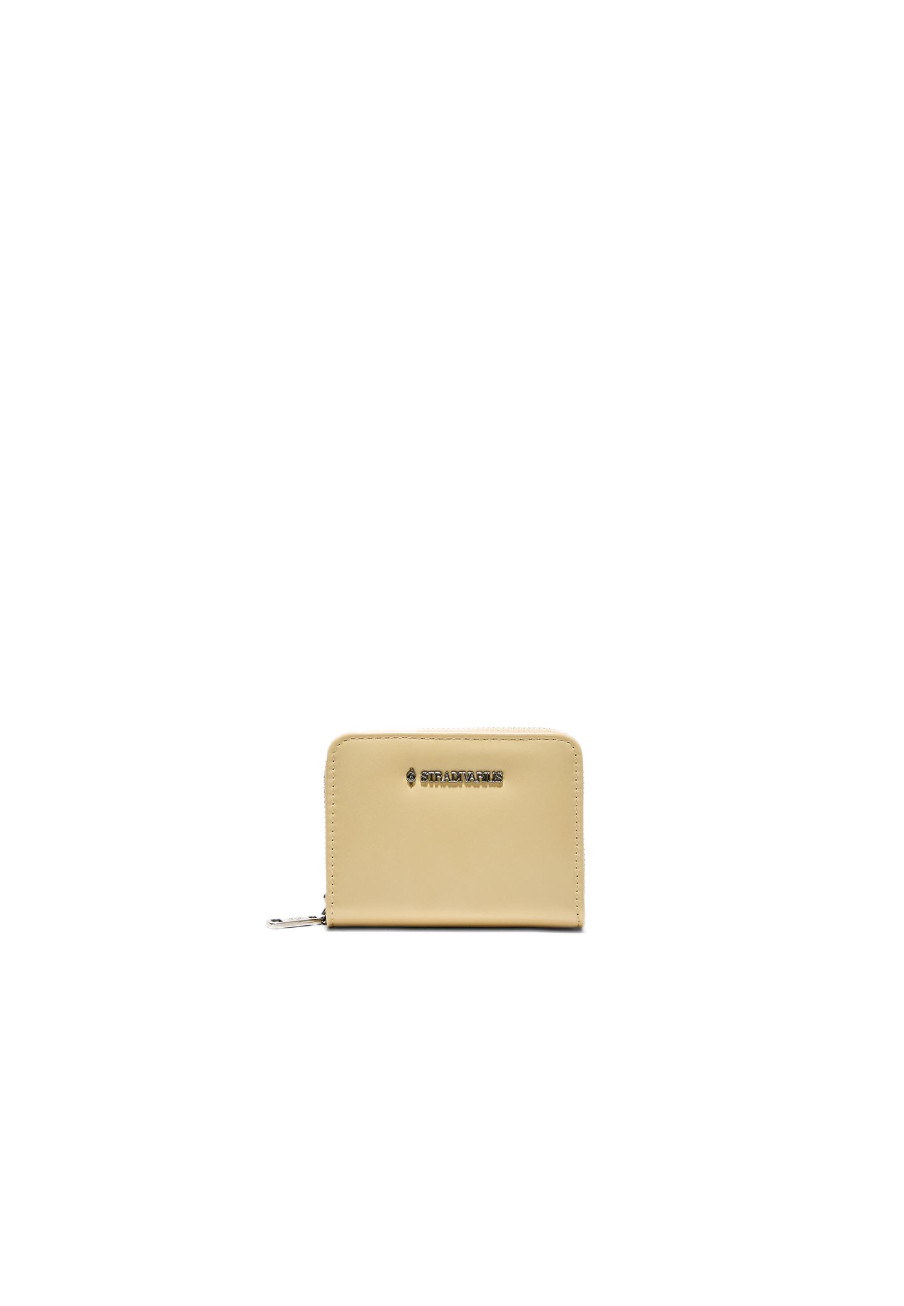 ZIPPED LEATHER EFFECT PURSE — Gold