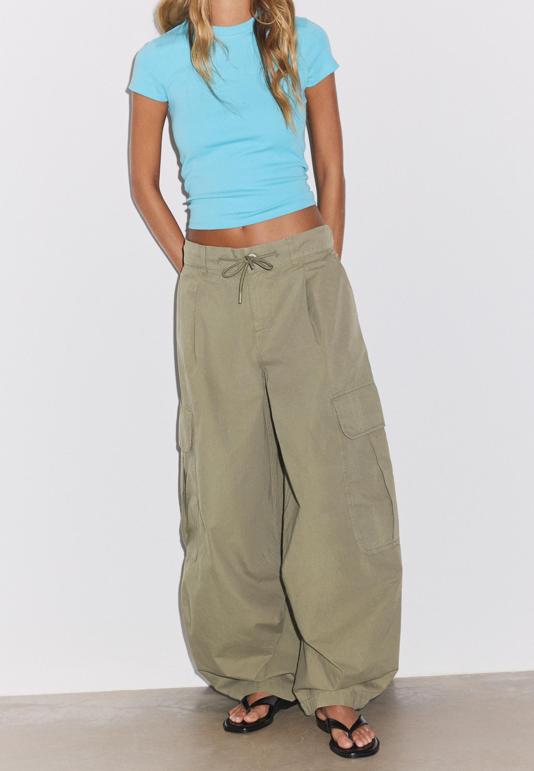 Poplin cargo trousers — Khaki
