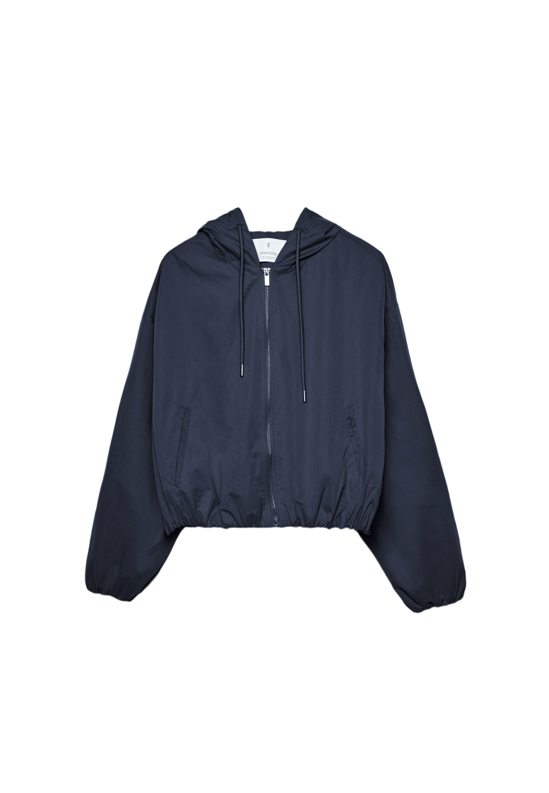 Basic nylon hooded jacket — Navy blue
