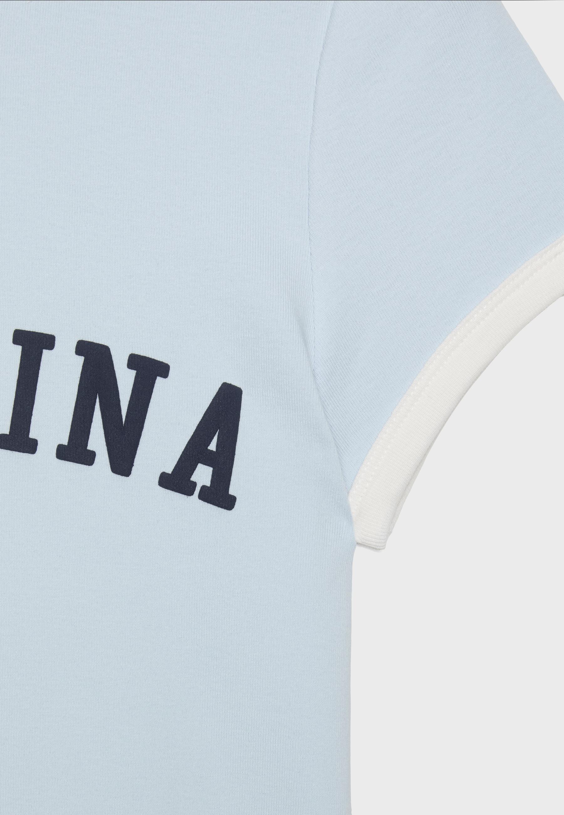 Printed short sleeve T-shirt — Sky blue