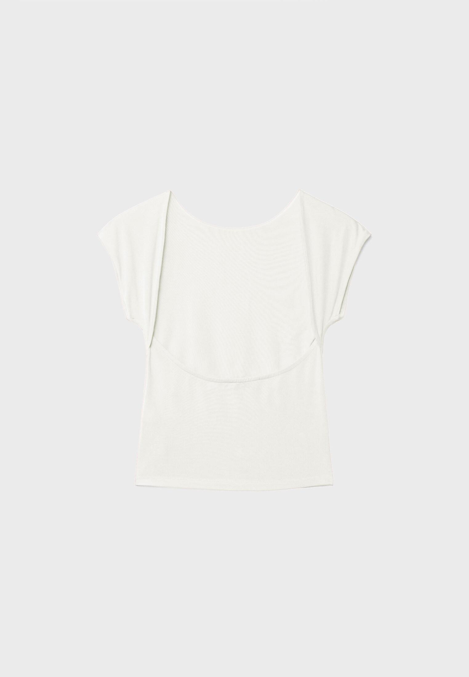Open-back T-shirt — Ecru