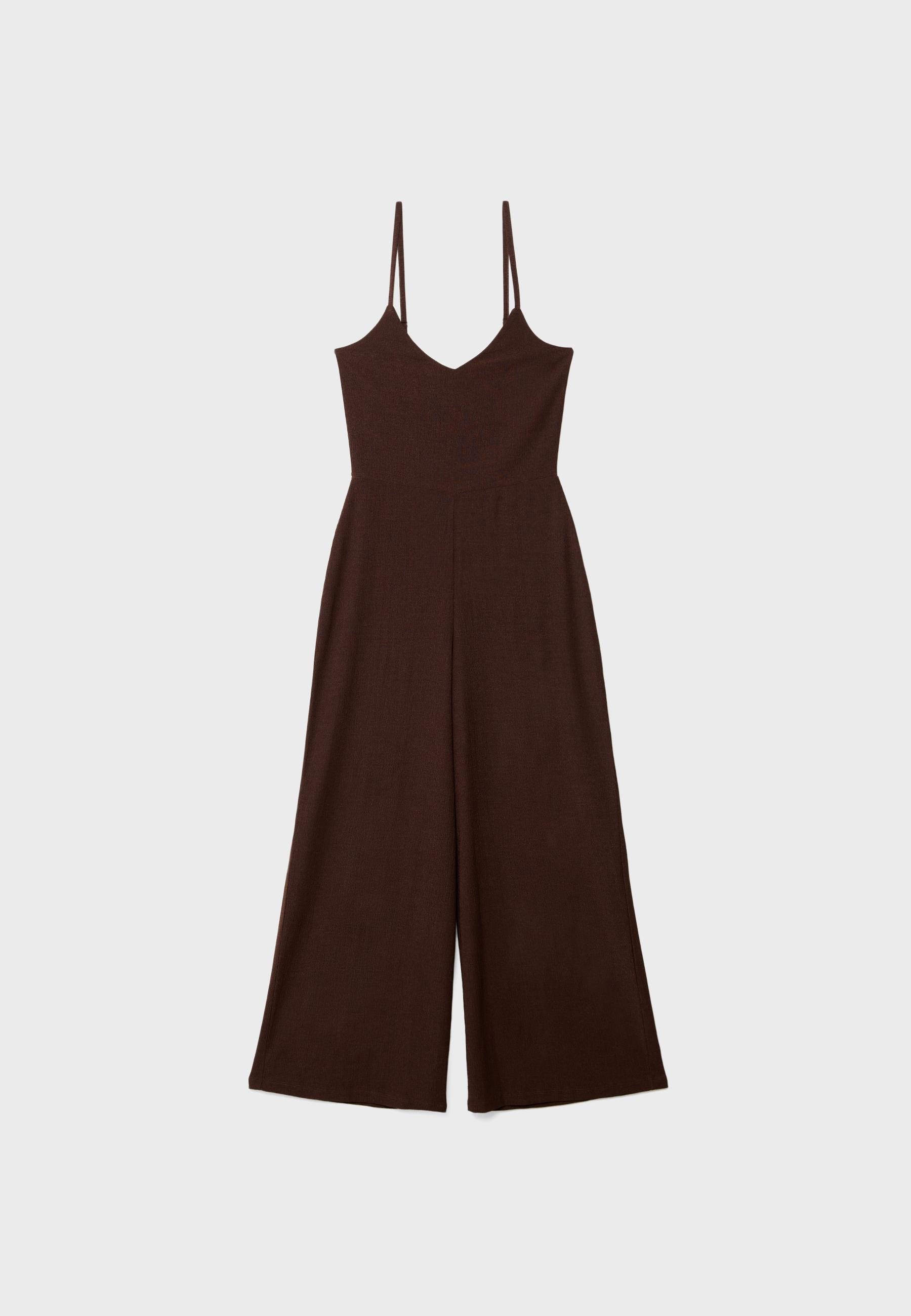 Flowing strappy jumpsuit — Brown