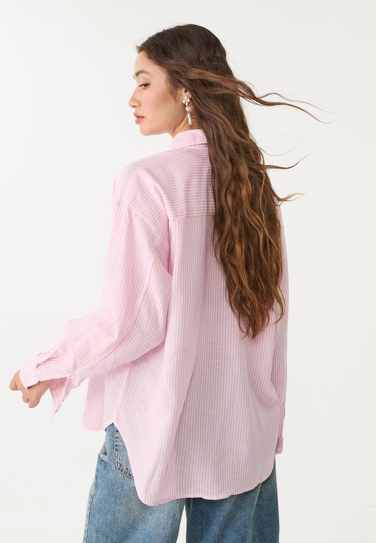 camisa fluida con lino