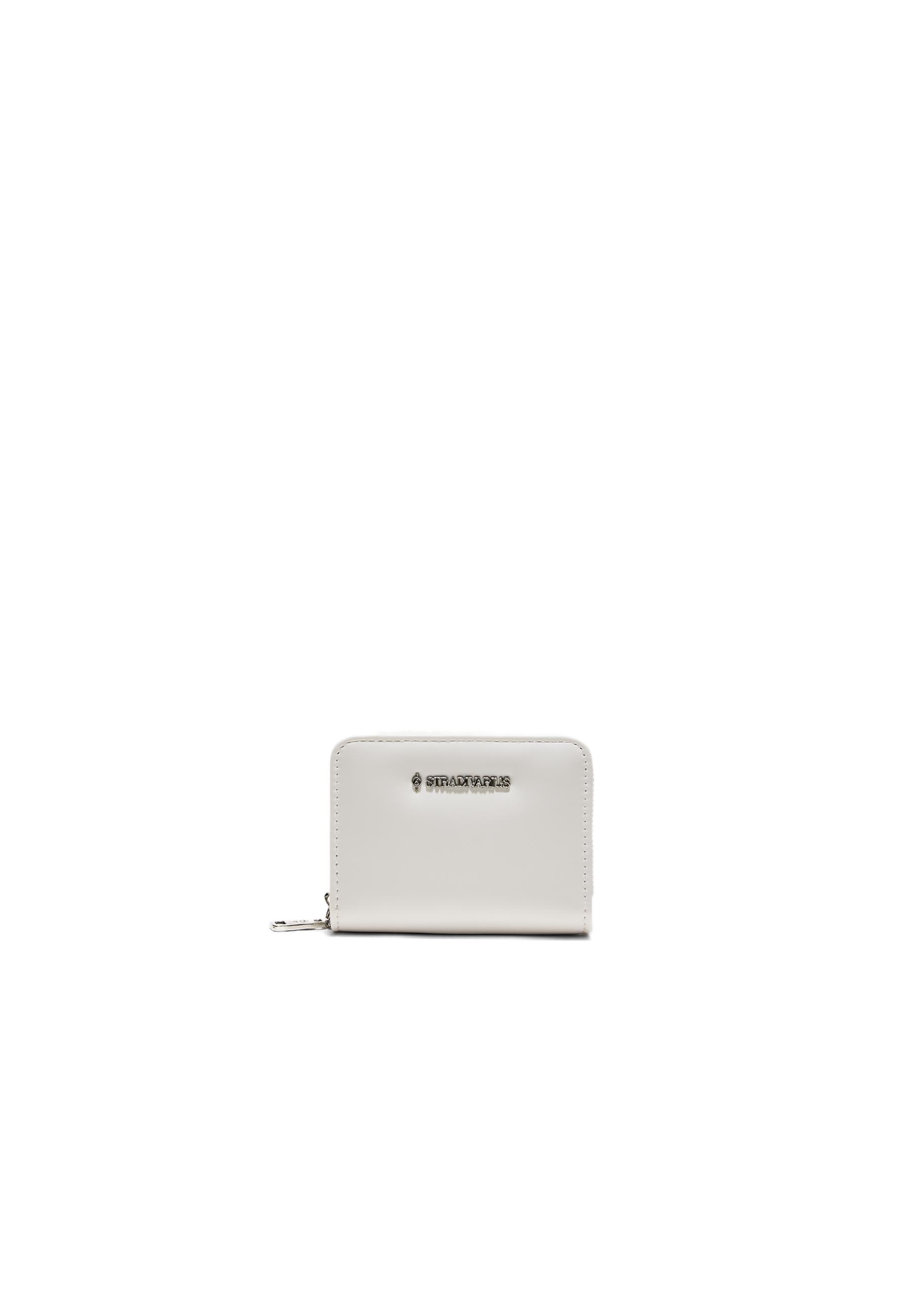 ZIPPED LEATHER EFFECT PURSE — White