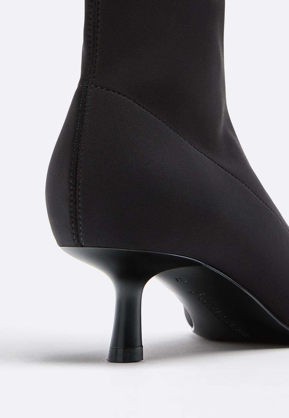 Neoprene-effect kitten heel ankle boots Women's fashion