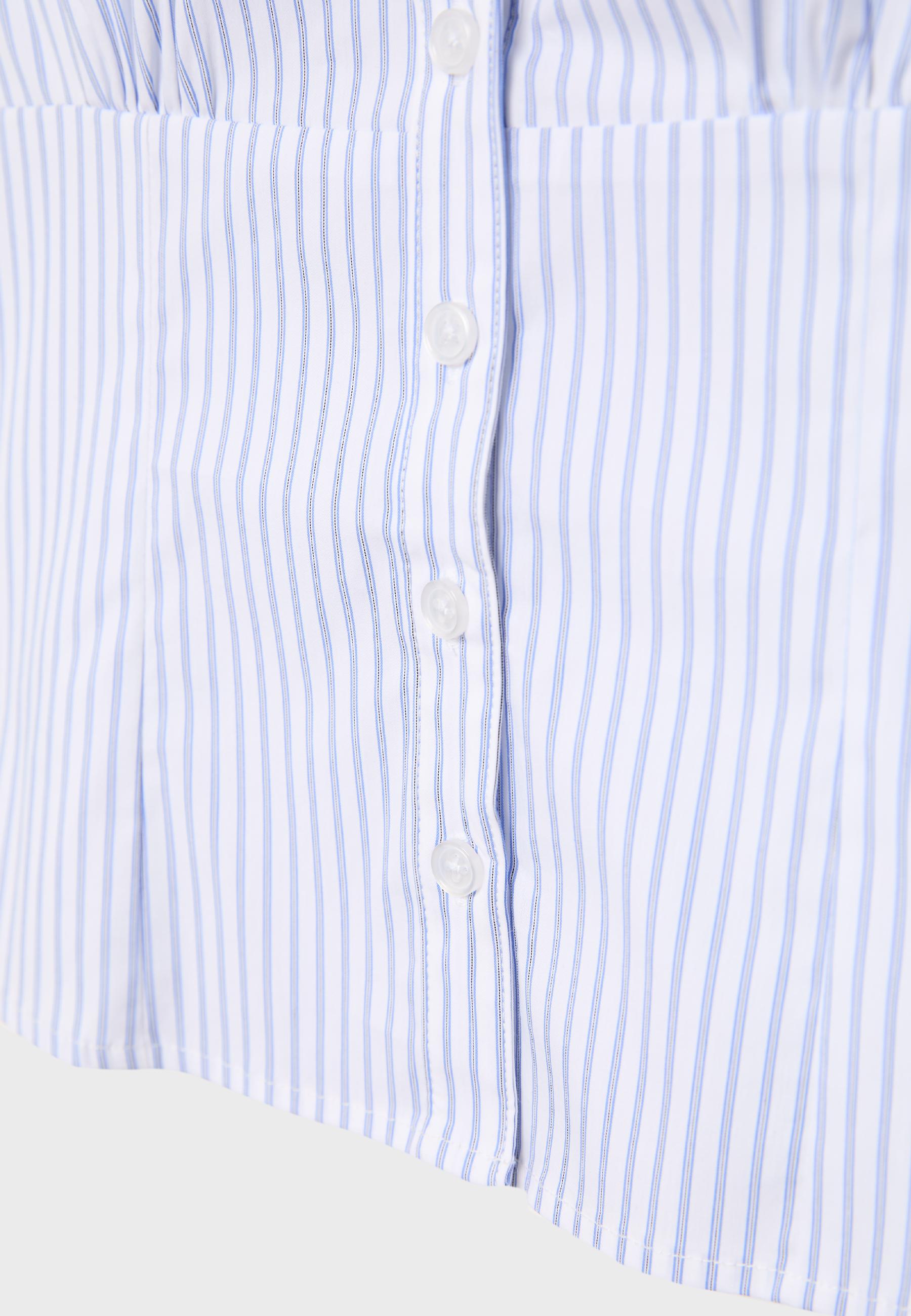 Fitted short sleeve shirt — GREY DENIM WASH