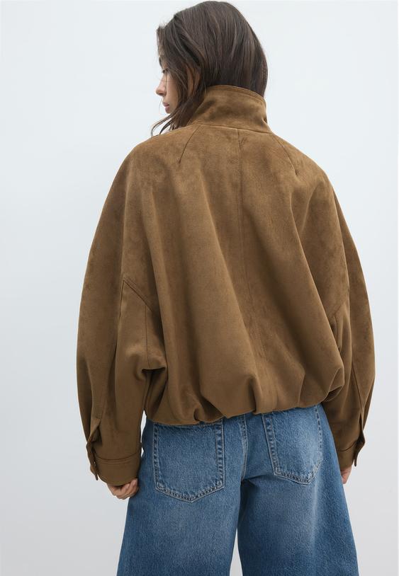 blusao oversize efeito de camurca