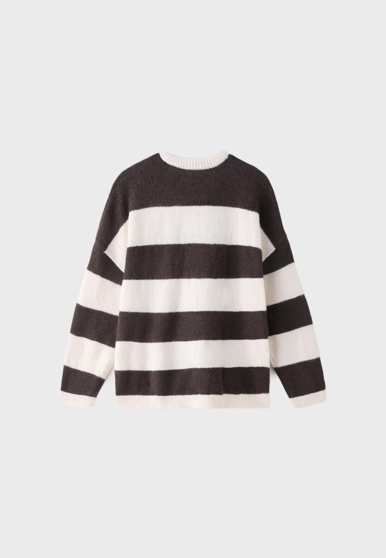 Oversize striped jumper — Brown