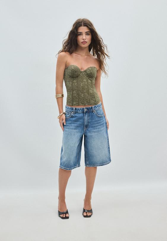 corset de renda com varetas